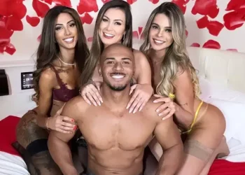 Andreza Urach ganha surub@0 com duas trans e namorado e diz que realizou sonho