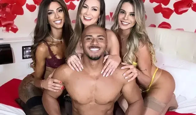Andreza Urach ganha surub@0 com duas trans e namorado e diz que realizou sonho