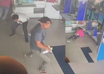 Vídeo urgente: dono de loteria reage a assalto e morre no colo do filho