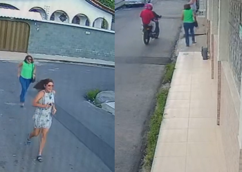 Vídeo mostra mulheres correndo e tentando escapar de dupla de assaltantes em Manaus; veja