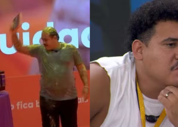 Já no Paredão, Lucas sente a ‘calabresa’ assando e diz que seu tempo no BBB 24 acabou