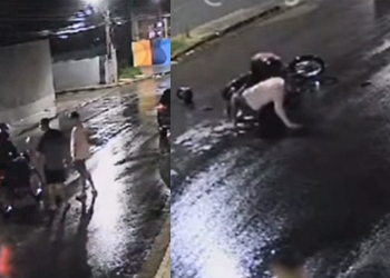 Vídeo: Em Manaus, ladrão tenta assaltar dupla de amigos bom de briga e acaba apanhando
