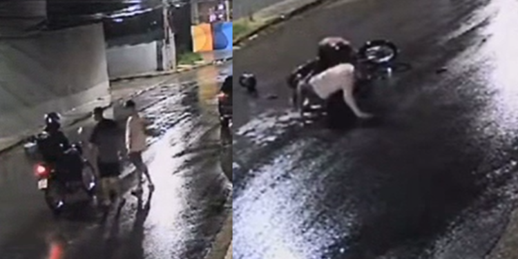 Vídeo: Em Manaus, ladrão tenta assaltar dupla de amigos bom de briga e acaba apanhando