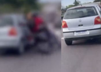 Vídeo: motorista atropela motoqueiro e tenta fugir em Manaus