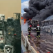 Vídeo: Balsa que pegou fogo com vários ônibus e carros em Manaus fica só com destroços