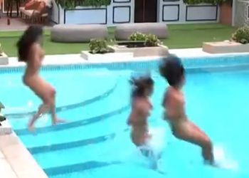 Urgente: Isabelle pula sem roupa na piscina e internautas criticam: ‘desisto’