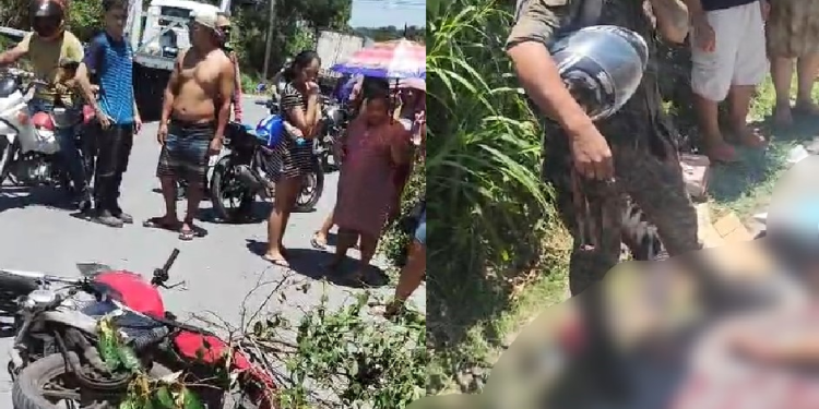 Vídeo: No Puraquequara, mototaxista morre e passageira fica com a perna arrebentada