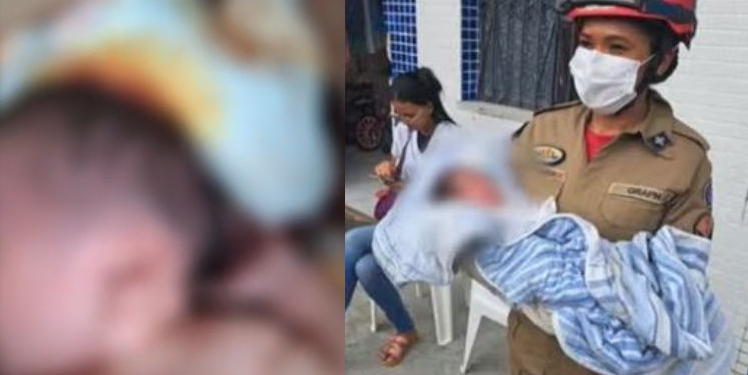 Vídeo: Bebê é abandonado ainda com cordão umbilical e sujo de fezes em frente de casa em Manaus