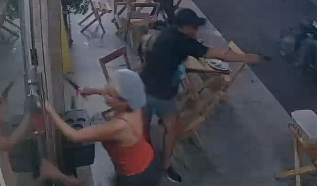 Vídeo: De folga em churrascaria em Manaus, PM mete a bala e impede assalto