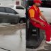 Vídeo: roda se solta de carro e quase mata frentista em Manaus