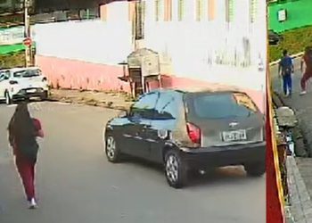 Veja momento em que mãe e filho são assaltados a caminho da escola em Manaus