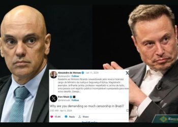 Musk questiona Alexandre de Moraes sobre censura no Brasil