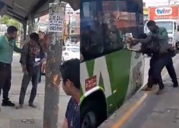Motora agride homem que jogou pedra no busão em Manaus, mas Via Verde reprova reação