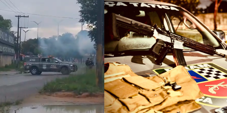 Vídeo: Quadrilha é presa em Manaus com granada, fuzil e coletes quando iam matar rivais