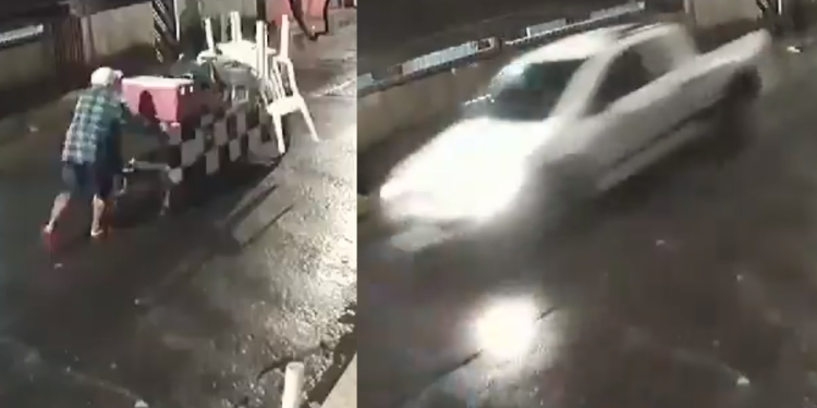 Vídeo mostra carro no Jorge Teixeira passando por cima de vendedor de café da manhã; veja