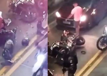 Trânsito na Avenida Darcy Varga fica caótico após acidente com agente da Rocam; vídeo