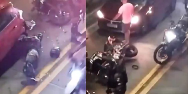 Trânsito na Avenida Darcy Varga fica caótico após acidente com agente da Rocam; vídeo