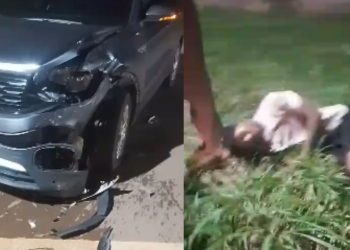 Dupla é arremessada em acidente entre moto e carro na rodovia Manoel Urbano