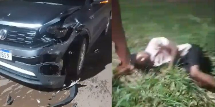 Dupla é arremessada em acidente entre moto e carro na rodovia Manoel Urbano