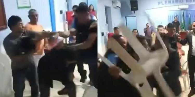 Dedo quebrado e gritaria: vereadores trocam socos durante sessão no interior do Amazonas