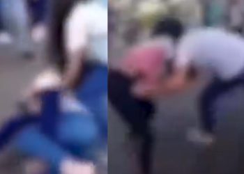 Vídeo: projeto de blindadas brigam na porta da escola em Manaus 