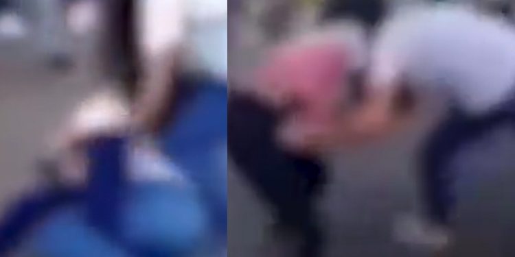 Vídeo: projeto de blindadas brigam na porta da escola em Manaus