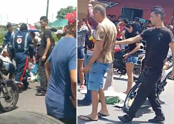Vídeo: filho vê pai morto por atropelamento em Manaus e diz ao motoqueiro: ‘tu vai morrer’