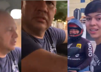 Mulher sente o cheiro de chifre e fica arrasada ao ver marido saindo do motel com bofinho; veja