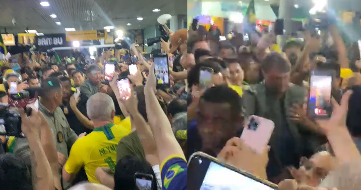 Vídeo: Multidão aos gritos de ‘mito, mito’ recepcionam Bolsonaro no aeroporto de Manaus
