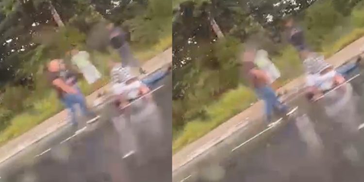 Vídeo: motoqueiro perde controle ao ver ônibus e casal fica ferido na avenida do Tursimo