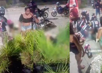 Veja tentativa de reanimação de vítimas de acidente fatal em moto no Distrito Industrial