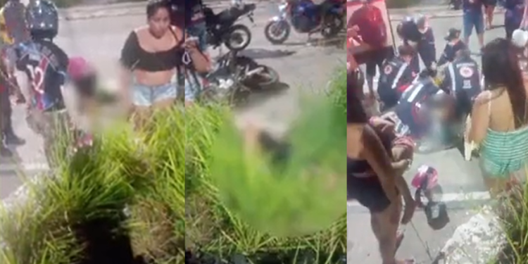 Veja tentativa de reanimação de vítimas de acidente fatal em moto no Distrito Industrial