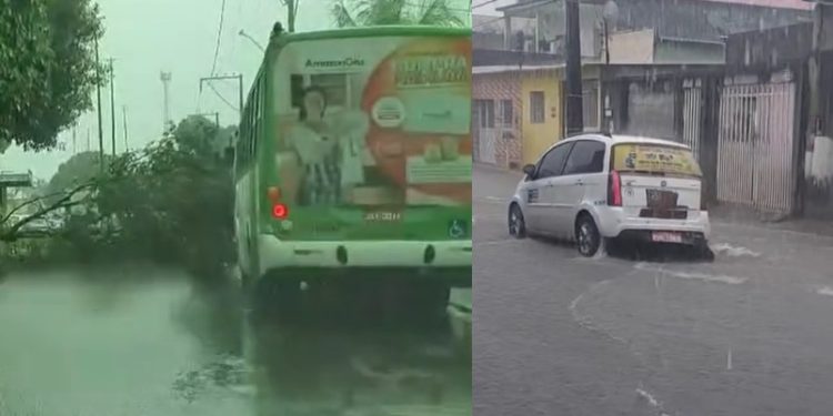 Vídeos: chuva alaga ruas e Manaus vira igarapé a céu aberto