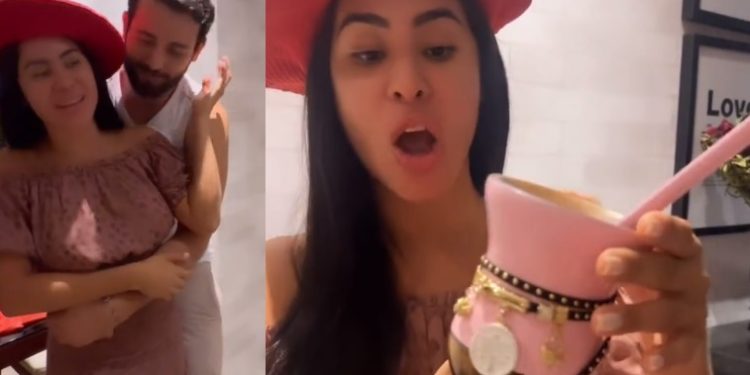 Vídeo: Matteus presenteia Isabelle com boina e cuia de chimarrão: ‘amei’