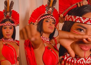 Vídeo: Isabelle volta à Parintins linda e triunfal durante Alvorada do Garantido 