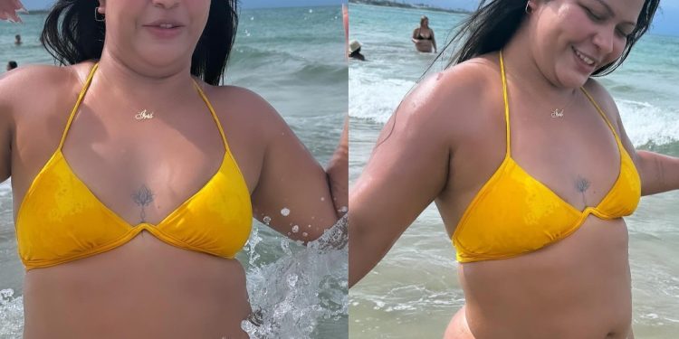 Talarica da Bemol exibe barriga nas praias do Nordeste: ‘parece a Jojo Todybho’