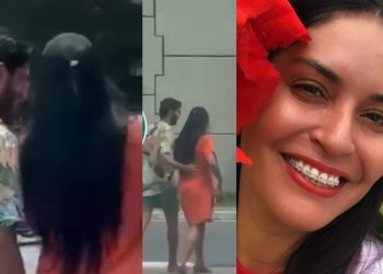 Vídeo: após largar a esposa, Leandro Leitte desfila com a nova namorada por Manaus: ‘amante’