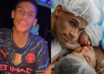 Durante brincadeira, Luva de Pedreiro diz que será pai de novo dois meses após nascimento do filho: ‘Messi tá vindo’