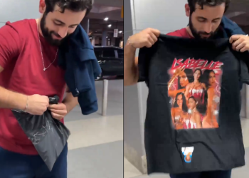 Cheio de saudades, Matteus volta a Manaus e ganha camisa com o rosto de Isabelle; veja