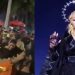 Veja momento em que fãs da Madonna jogam bandido na lixeira no RJ