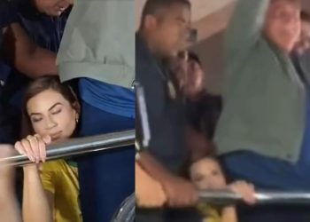 Vídeo: deputada Débora Menezes se rasteja em Manaus para ficar ao lado de Bolsonaro