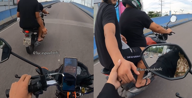 Em Manaus, motoboy segura na mão de motoqueiros desconhecidos e viraliza: ‘É o amor, não era ladrão’