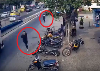 Vídeo mostra preso algemado tentando fugir da polícia após escapar da delegacia; veja