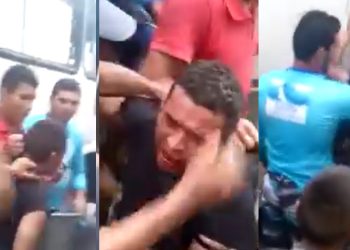Vídeo: passageiros se juntam e quebram assaltante de ônibus em Manaus