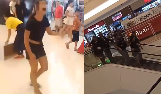 Vídeos: Em shopping, menina pedinte diz que foi agredida por seguranças e aparece gritando