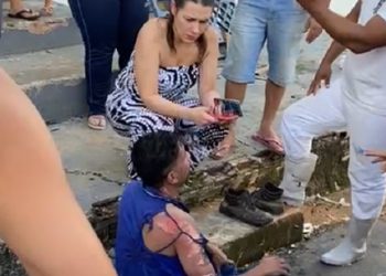 Vídeo: Pintor despenca de escada e fica com queimaduras após sofrer descarga elétrica em Manaus