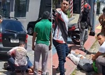 Vídeo: acidente arremessa dois motoqueiros a 20 metros de distância em Manaus