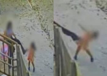 Mãe é flagrada chutando a cabeça da filha de 3 anos após buscá-la em creche; veja