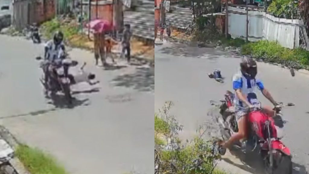 Vídeo: Criança é arremessada após ser atropelada por moto no Jorge Teixeira