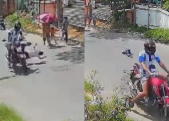 Vídeo: Criança é arremessada após ser atropelada por moto no Jorge Teixeira